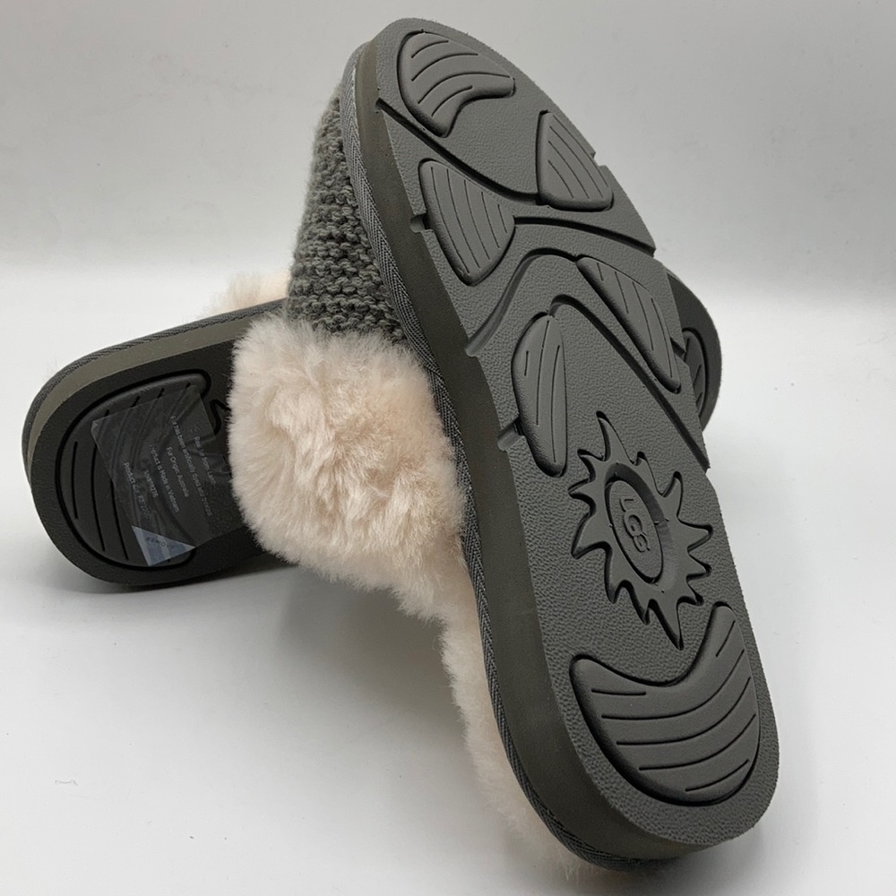 UGG W's Cozy Knit Grey Wool House Slippers - Picture 6 of 6